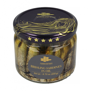 Amberfish  Šprotes eļļā (stikla bundžas)250g