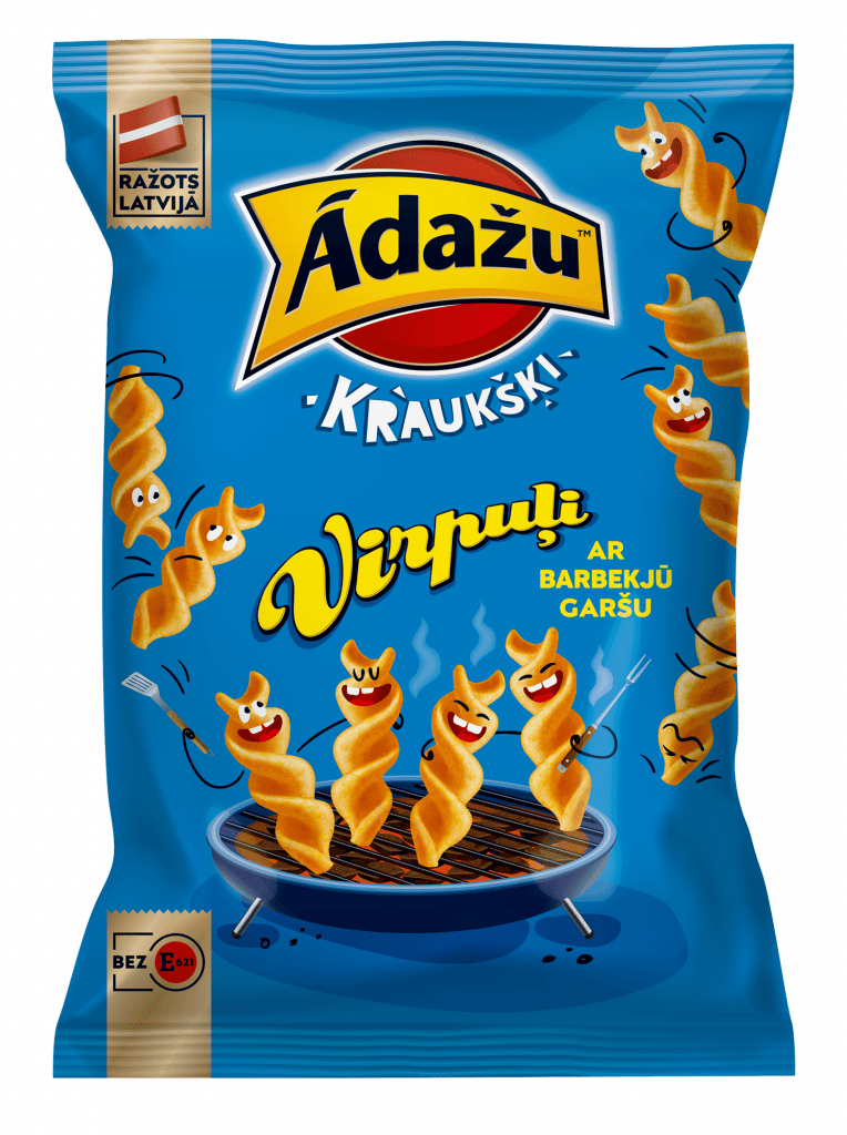 Ādažu Čipsi Kartupeļu virpuļi Ar barbekju garšu 100g