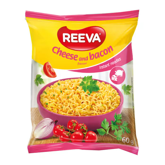 Nūdeles Reeva ar siera un bekona garšu, ātri pagatavojamas 60g