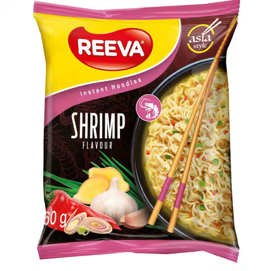 Ātri pagatavojamās nūdeles Reeva Asia Style garneļu garšas 60g
