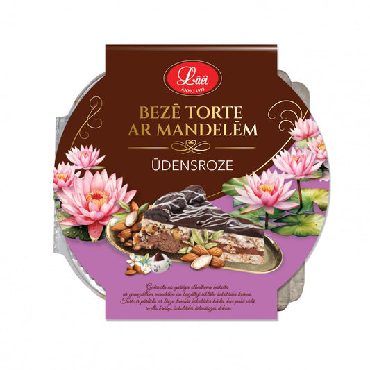 Lāči Bezē torte ar mandelēm "Ūdensroze", 500g