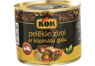 KOK Pelēkie zirņi ar kūp.gaļu  metala b. 550g