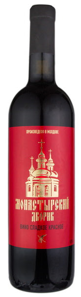 Vīns, sarkans, vidēji salds "Kagor Monastirskiy Dvorik" 12,5% Alk. 0,75L