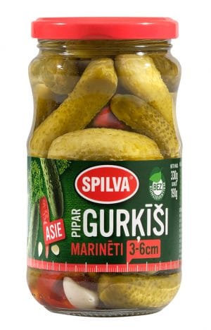 SpilvaPipargurķīši marinēti asie (3-6 cm) 0.37l