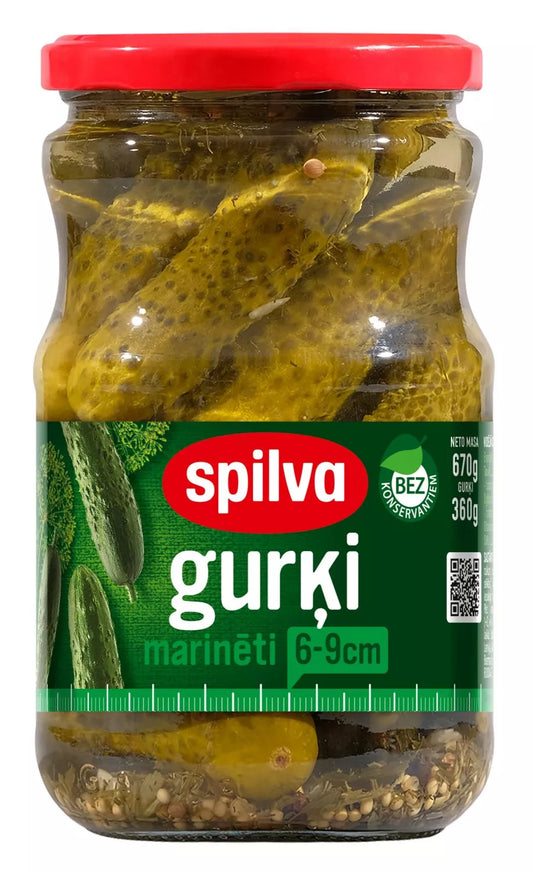 Spilva Gurķi marinēti (6-9cm), 670g