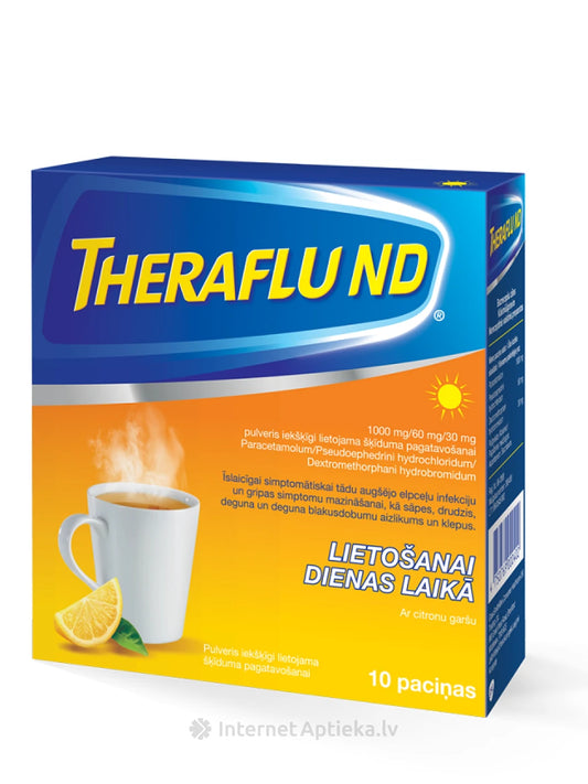 TheraFlu ND pulveris bez miega efekta (citronu), 14 paciņas