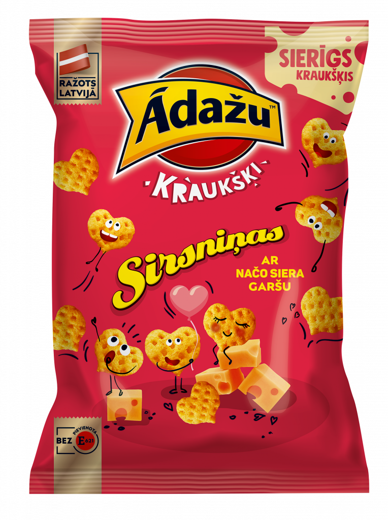 Ādažu Čipsi  Kukurūzas sirsniņas Ar načo siera garšu 100g