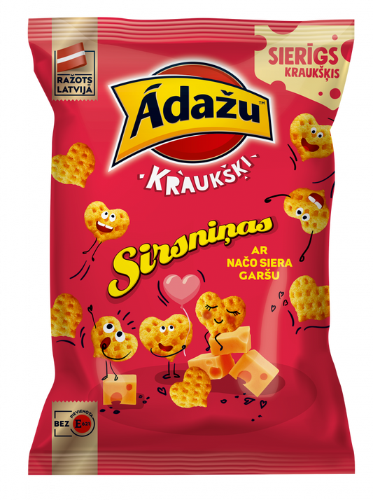 Ādažu Čipsi  Kukurūzas sirsniņas Ar načo siera garšu 100g
