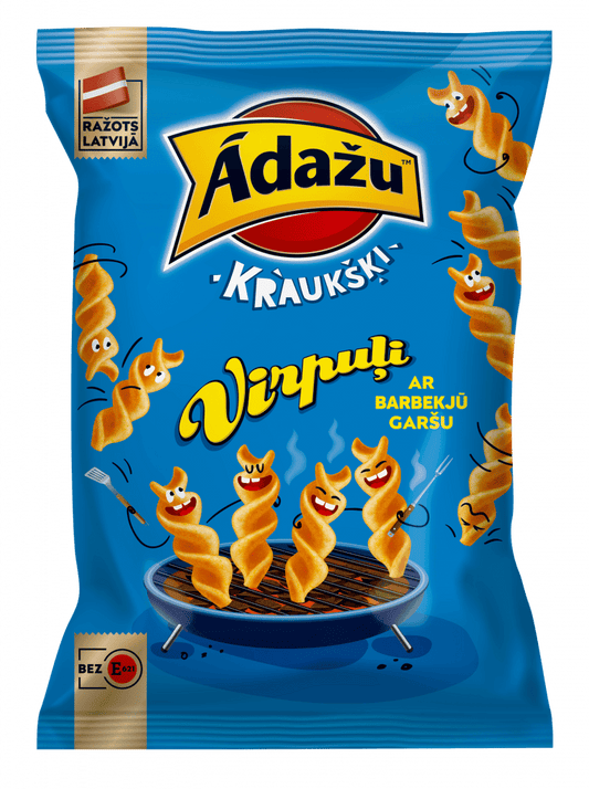 Ādažu Čipsi  Kartupeļu virpuļi Ar barbekju garšu 100g
