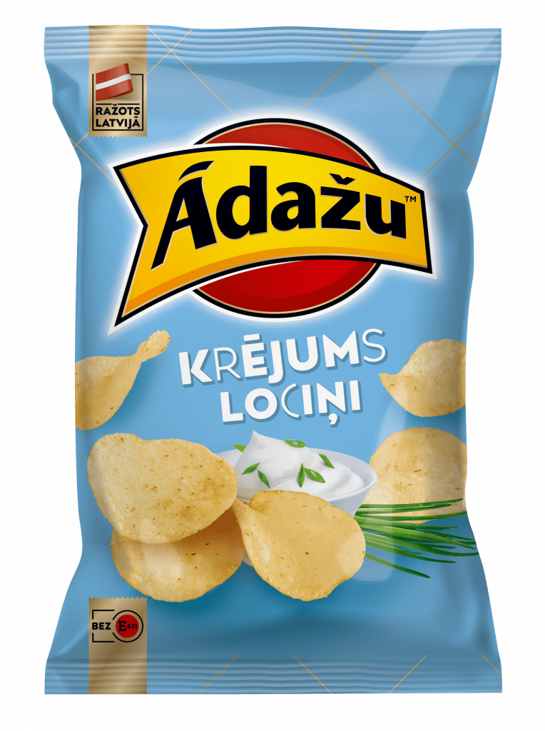 Ādažu Čipsi Ar krējuma un lociņu garšu 130g