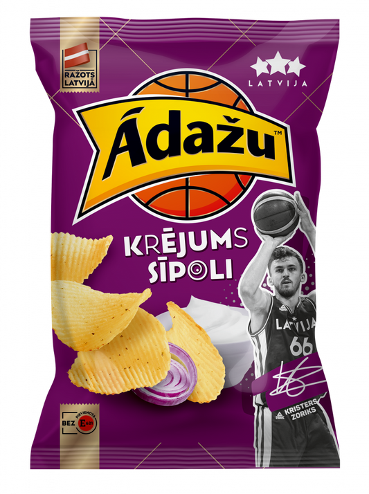 Ādažu Čipsi Ar krējuma un sīpolu garšu 130g