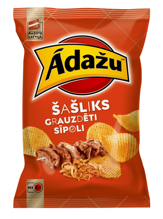 Ādažu Čipsi  Ar šašliku un grauzdētu sīpolu garšu 130g