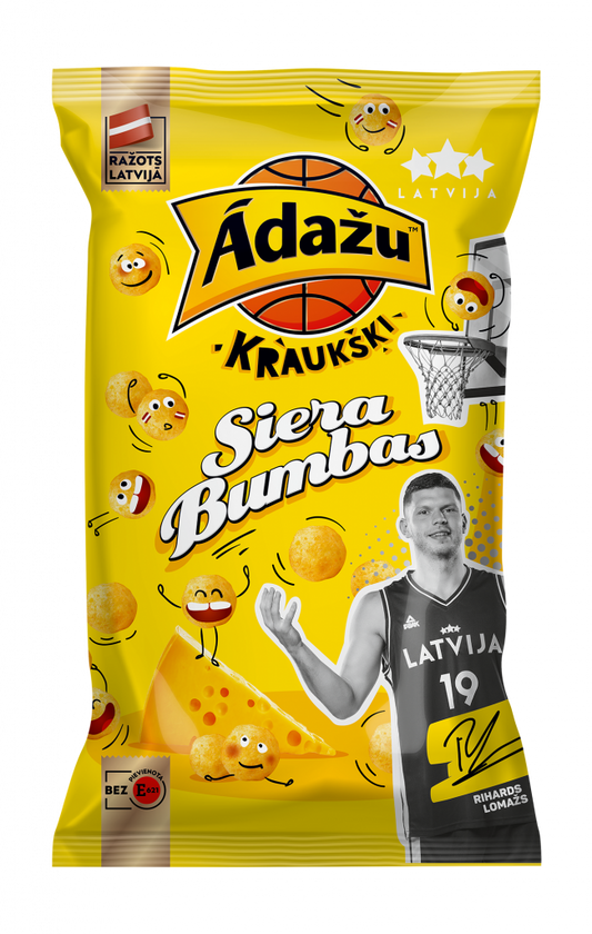 Ādažu Čipsi Kukurūzas bumbas Ar načo siera garšu 100g