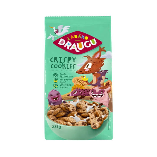 Sausās brokastis .'DRAUGU' Crispy Cookies, 225g