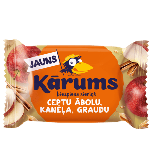 Kārums Biezpiena sieriņš ar ceptiem āboliem, kanēli un graudiem, 45g