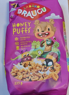 Sausās brokastis Draugu Honey puffs 225g